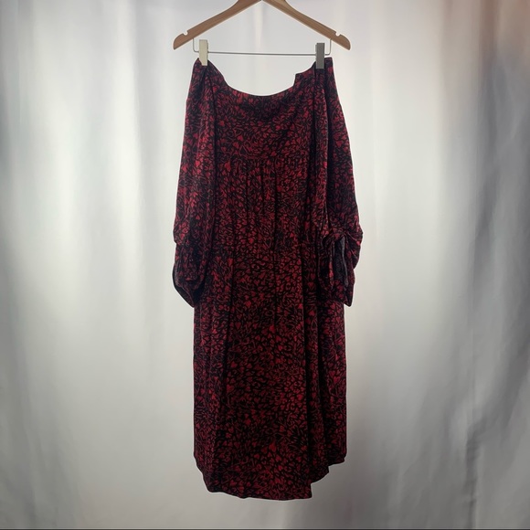 Torrid Heart Challis Zip Front Shirtdress in Red Black Size 3X - Picture 7 of 9